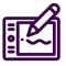 Icon of a pen on a white background